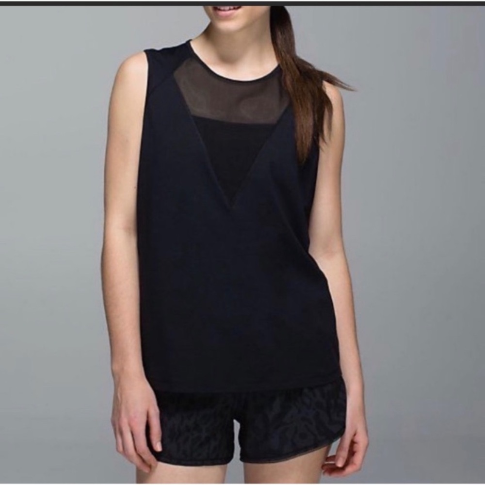 Lululemon | EUC Black Mesh V Front Muscle Tank 12